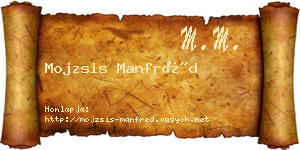 Mojzsis Manfréd névjegykártya